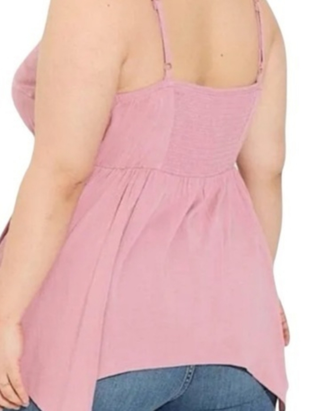 Torrid 3x Flowy Pink Lace-Trim Babydoll Cami - Picture 2 of 8